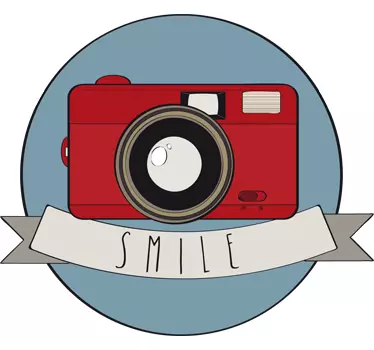 Kamera Smile Sticker - TenStickers