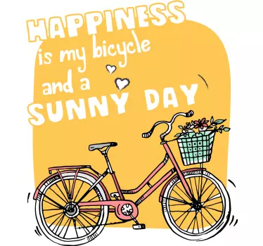 Text aufkleber sonniger tag und ein fahrrad - TenStickers