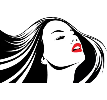 Frau mit rotem Lippenstift Aufkleber - TenStickers