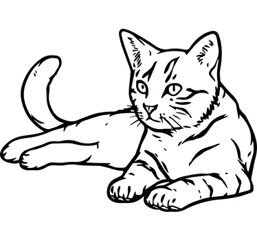 Wandtattoo Wohnzimmer Umrisse Katze - TenStickers