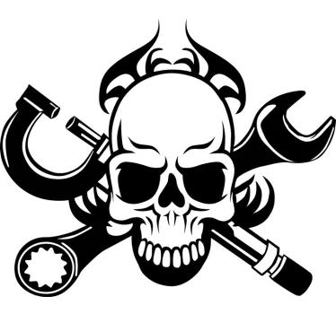 Autoaufkleber Motor Schädel Sticker - TenStickers
