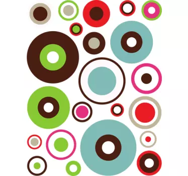 Pack von 23 Wandtattoo Bunte Kreise - TenStickers