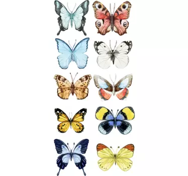 Wandtattoo bunte Schmetterlinge - TenStickers
