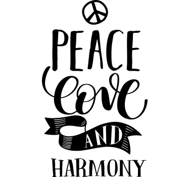Herz Sticker Frieden, liebe und harmonie Design - TenStickers