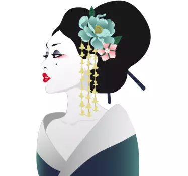 Geisha Japan Sticker - TenStickers