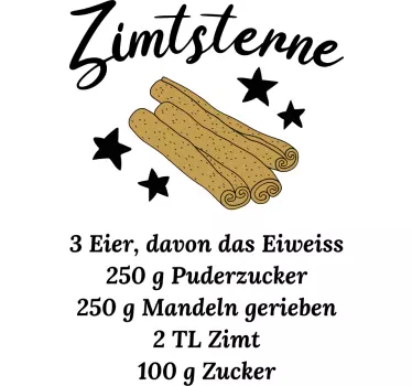 Wandsticker Zimtstern Rezept - TenStickers