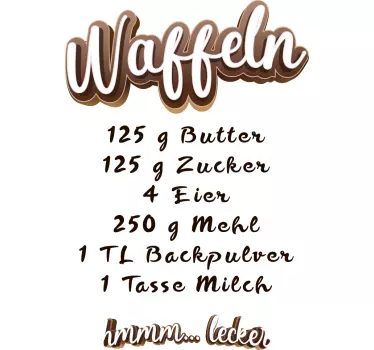 Wandsticker Waffel Rezept - TenStickers