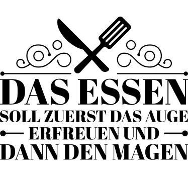 Aufkleber Esszimmer Essen soll zuerst das Auge erfreuen - TenStickers