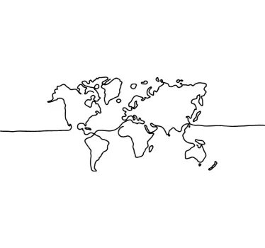 Wandtattoo Weltkarte Welt der strichzeichnungen - TenStickers