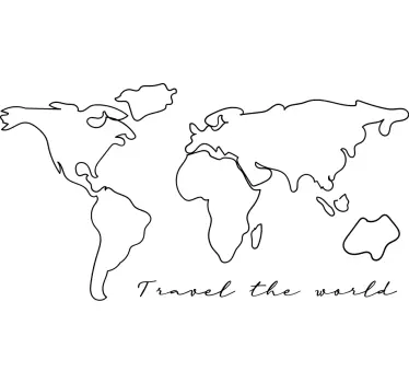 Wandtattoo Weltkarte Weltkarte mit reisetext - TenStickers