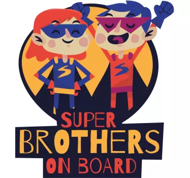 Baby Autoaufkleber Super bruder und schwester - TenStickers