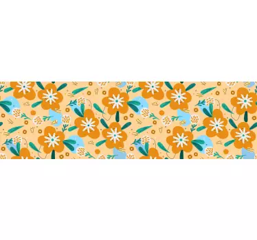 Klebefolie für Möbel Orangefarbene blüten - TenStickers