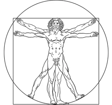 Wandtattoo vitruvianischer Mann Da Vinci - TenStickers