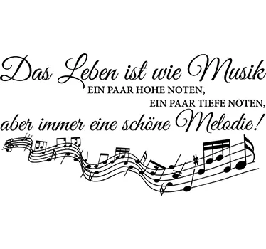 Das Leben ist wie Musik Wandtattoo Sprüche - TenStickers
