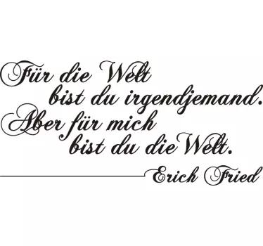 Du bist meine Welt Wandtattoo Sprüche - TenStickers