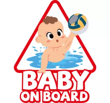 Wasserball Baby on Board Aufkleber - TenStickers