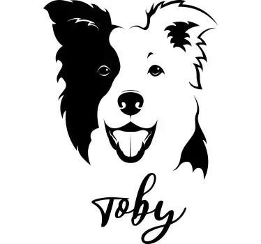 Haustier Aufkleber Collie weißer name - TenStickers