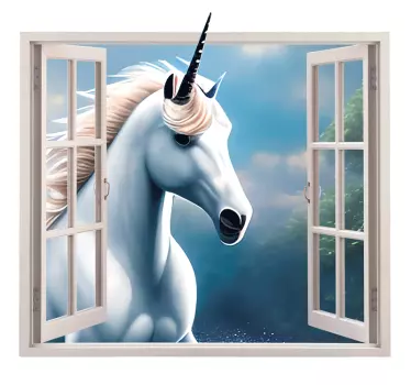 Wandtattoo visuelle Effekte Einhorn-fenster - TenStickers