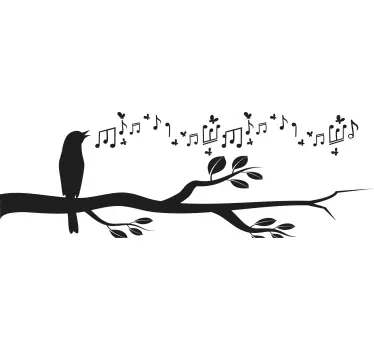 Vogel Sticker singend im Wald - TenStickers