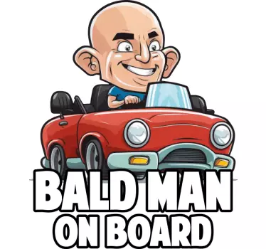 Autoaufkleber Bald Man on Board - TenStickers