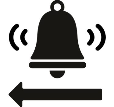 Klingel und Pfeil Klebeschild - TenStickers