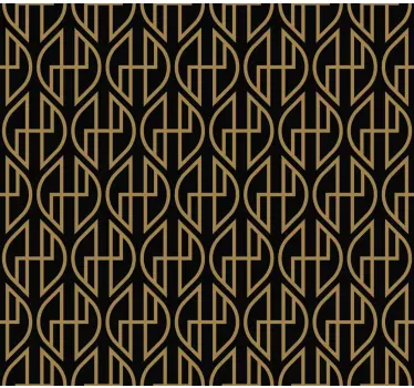 Schwarz goldenes Muster abstrakt Wandtattoo - TenStickers