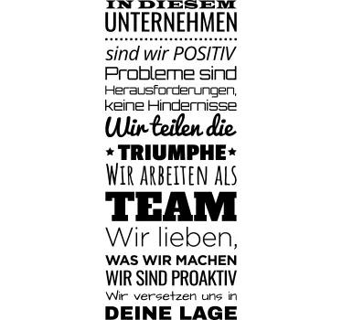 Aufkleber Motivation und Vision des Unternehmens - TenStickers