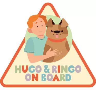 Aufkleber Auto Kind und Hund an Bord - TenStickers