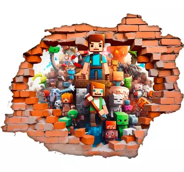 Wandtattoo Videospiel die Welt voller Wunder - TenStickers