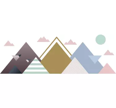 Wandtattoo Wohnzimmer geometrische Berge - TenStickers