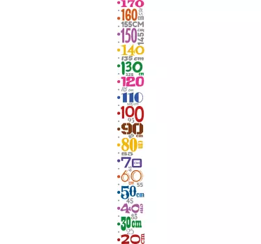 Wandtattoo Messlatte bunte Zahlen - TenStickers