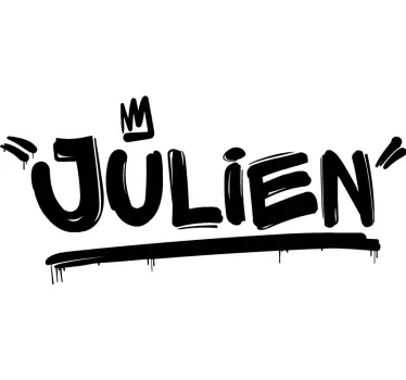 Wandtattoo Jugendzimmer graffiti mit namen und krone - TenStickers
