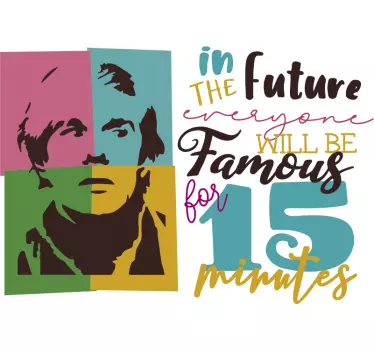Andy Warhol Ruhm Zitat Wandtattoo - TenStickers
