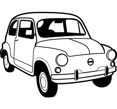 Antiker Fiat 500 Wandtattoo - TenStickers