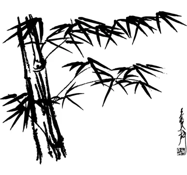 asiatischer Bambus Sticker - TenStickers