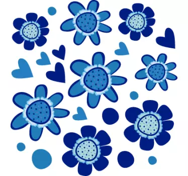 Aufkleber Auto blaue Blume - TenStickers