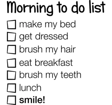 Aufkleber mit der Morgen To-do-list - TenStickers