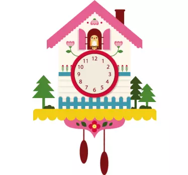Aufkleber Uhr Bunte Kuckucksuhr - TenStickers