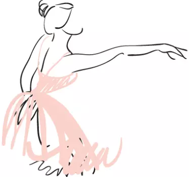 Ballerina Zeichnung Aufkleber - TenStickers