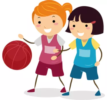 Ballspielende Kinder Sticker - TenStickers