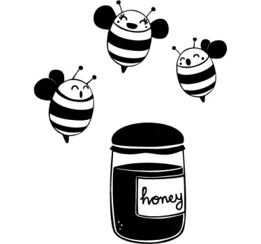 Bienen mit Honig Aufkleber - TenStickers