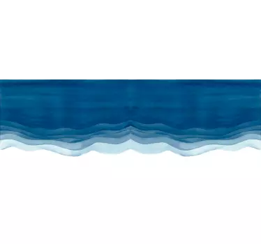 Blau gestreifte Wellen Möbel Aufkleber - TenStickers