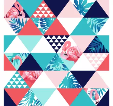 Blumen und Flamingos Klebefolie für Möbel - TenStickers