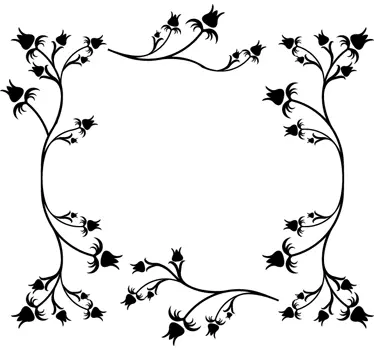Blumiger Rahmen Sticker - TenStickers