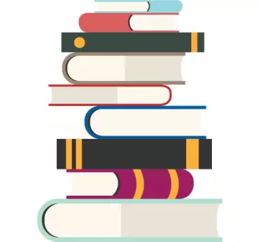 Bücherstapel Sticker - TenStickers