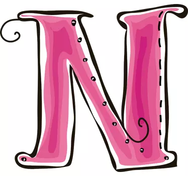 Buchstabe "N" in Rosa Aufkleber - TenStickers