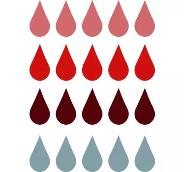 Bunte fallende Tropfen Wandtattoo - TenStickers