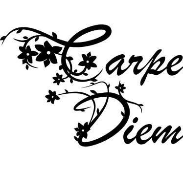 Carpe Diem Blumen Wandtattoo - TenStickers