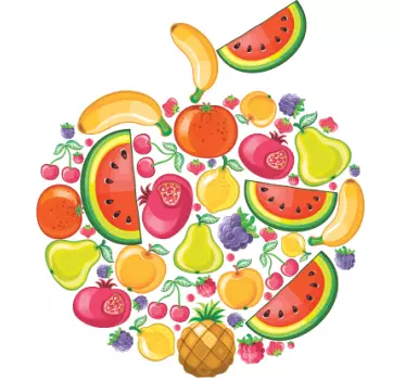 Cartoon Früchte Aufkleber - TenStickers
