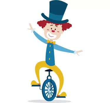 Clown mit Einrad Aufkleber - TenStickers